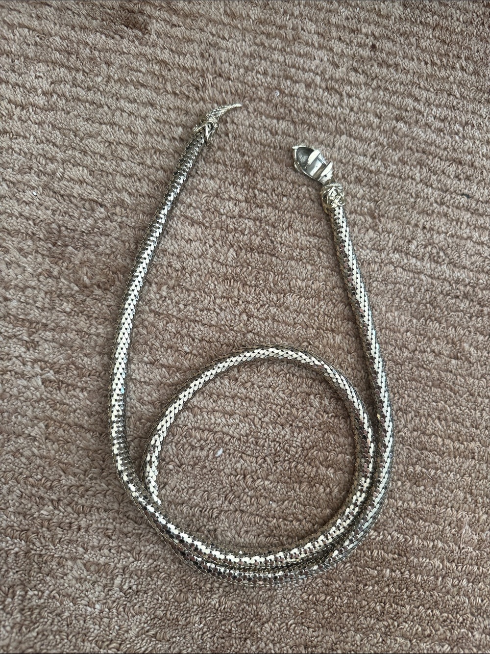 Gold  Tone Braided Snake Chain belt